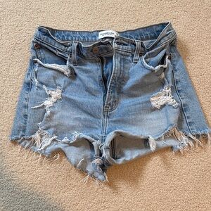 Abercrombie & Fitch Light Blue Distressed Jean Shorts